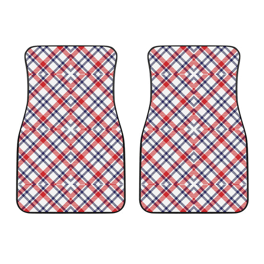 American Plaid Pattern Print Front Car Floor Mats