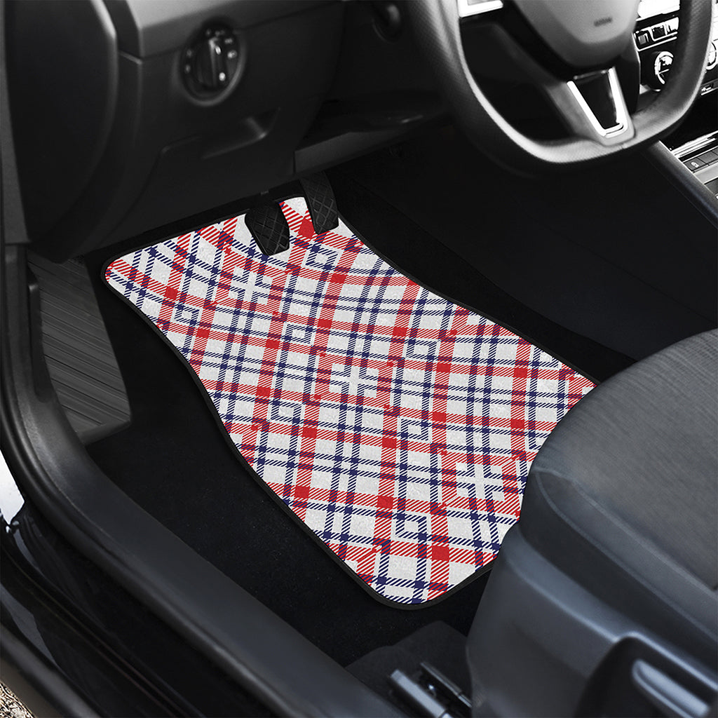 American Plaid Pattern Print Front Car Floor Mats