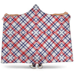 American Plaid Pattern Print Hooded Blanket