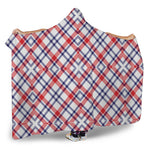 American Plaid Pattern Print Hooded Blanket