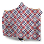 American Plaid Pattern Print Hooded Blanket