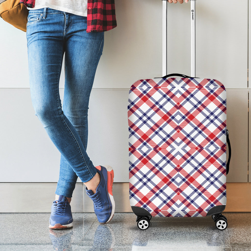 American Plaid Pattern Print Luggage Cover