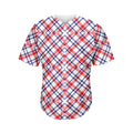 American Plaid Pattern Print Men's Baseball Jersey