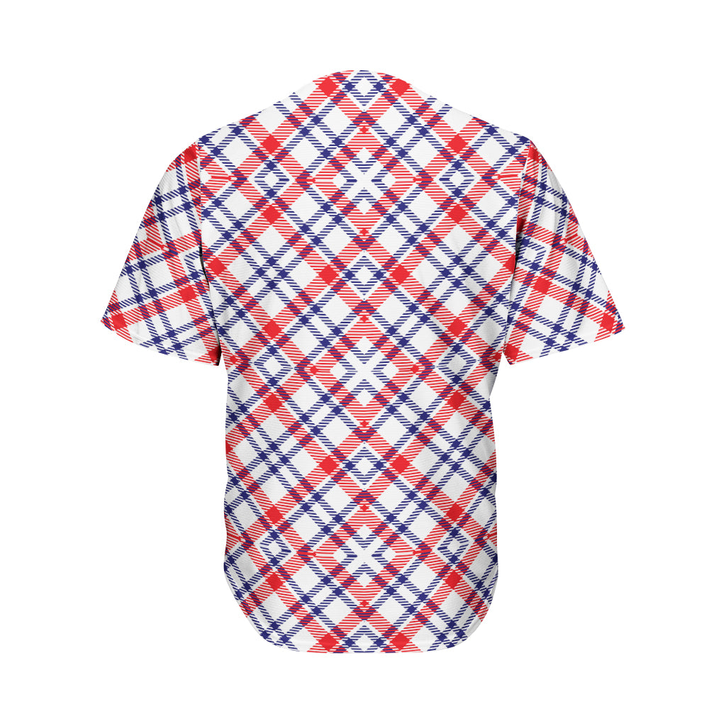 American Plaid Pattern Print Men's Baseball Jersey