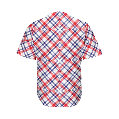 American Plaid Pattern Print Men's Baseball Jersey