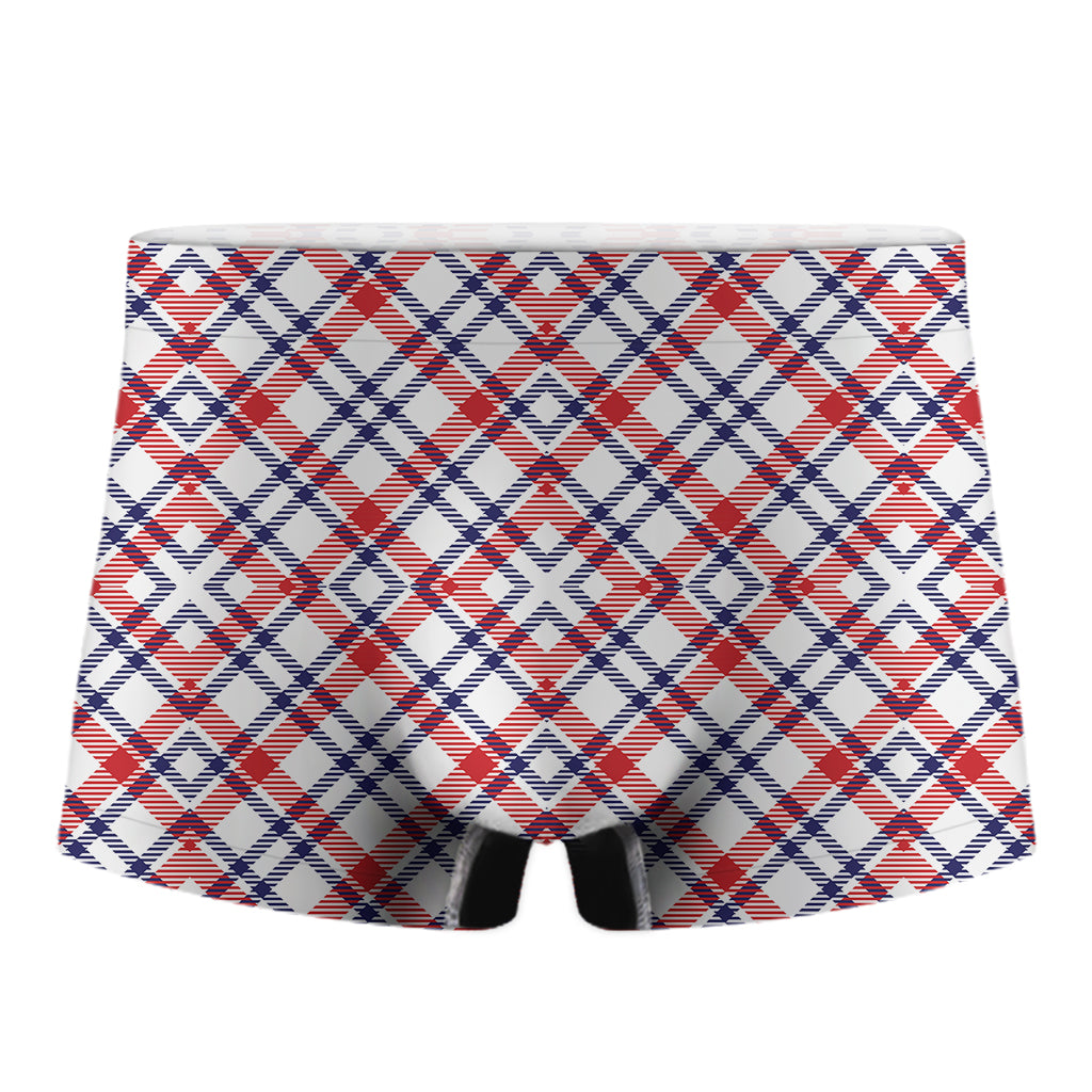 American Plaid Pattern Print Men's Boxer Briefs