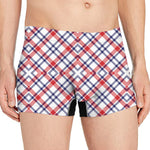 American Plaid Pattern Print Men's Boxer Briefs