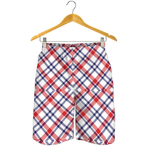 American Plaid Pattern Print Men's Shorts