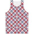 American Plaid Pattern Print Men's Tank Top