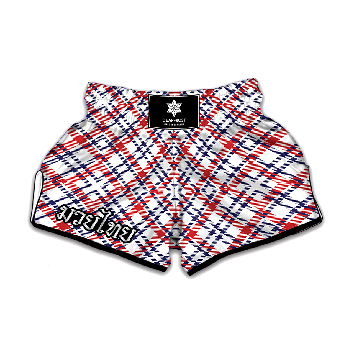American Plaid Pattern Print Muay Thai Boxing Shorts