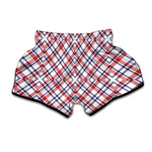 American Plaid Pattern Print Muay Thai Boxing Shorts