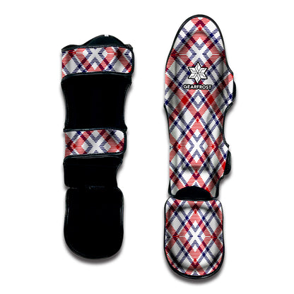 American Plaid Pattern Print Muay Thai Shin Guard
