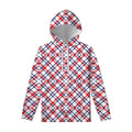American Plaid Pattern Print Pullover Hoodie