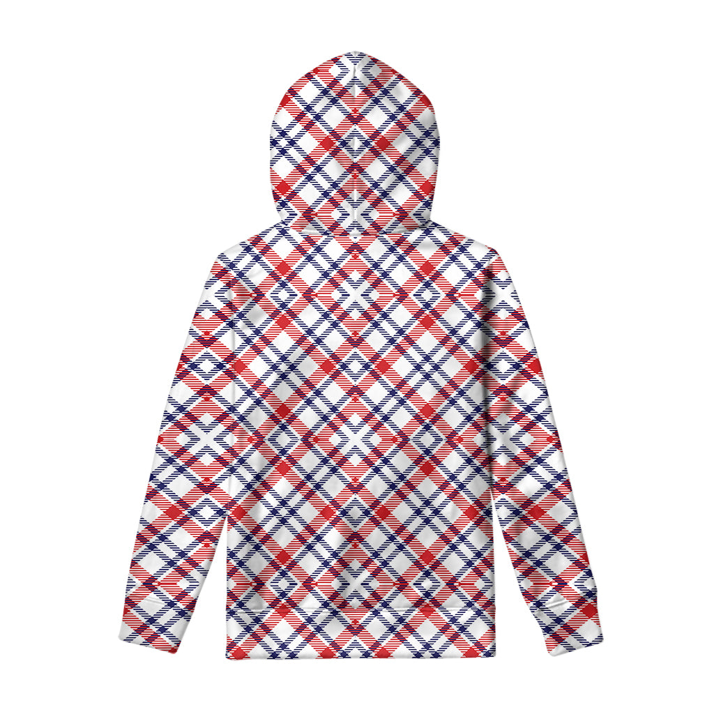 American Plaid Pattern Print Pullover Hoodie
