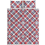 American Plaid Pattern Print Quilt Bed Set