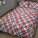 American Plaid Pattern Print Quilt Bed Set