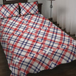 American Plaid Pattern Print Quilt Bed Set