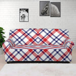 American Plaid Pattern Print Sofa Cover