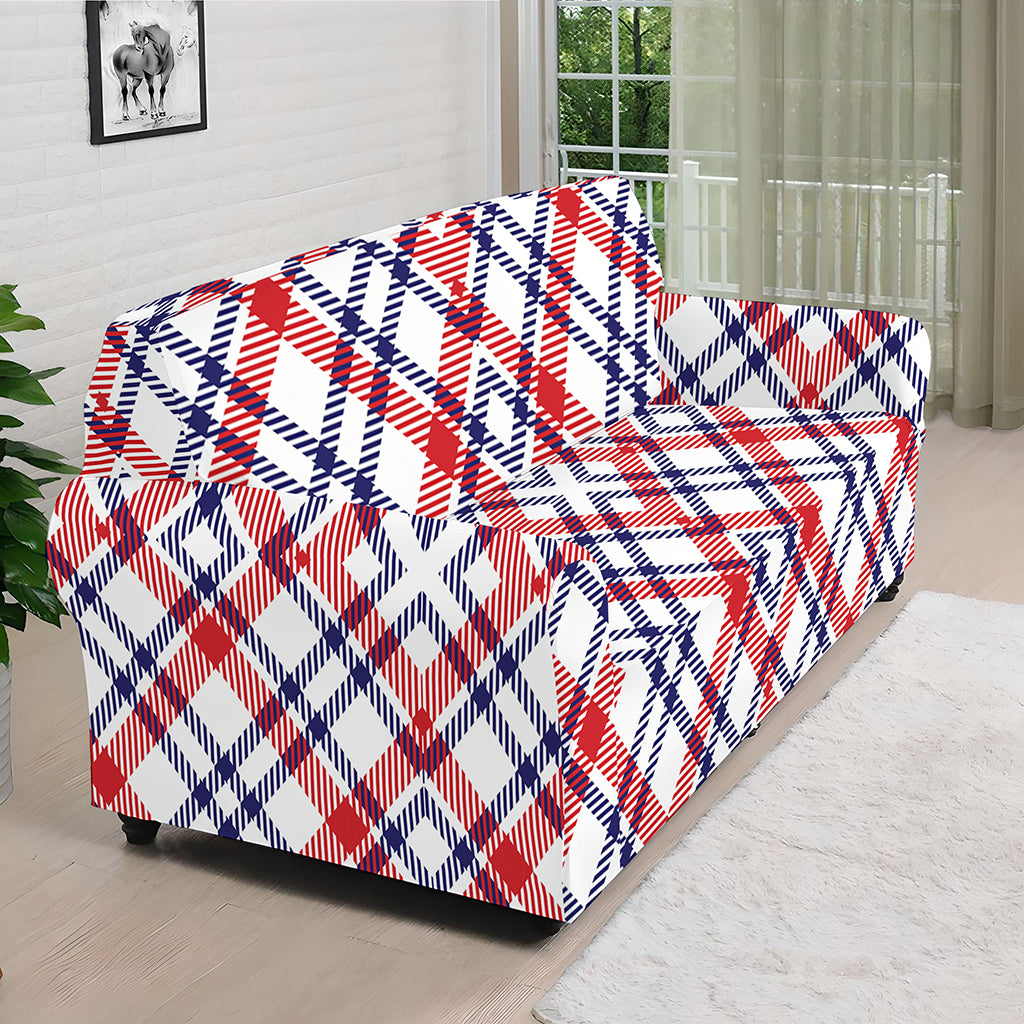 American Plaid Pattern Print Sofa Cover