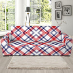 American Plaid Pattern Print Sofa Slipcover