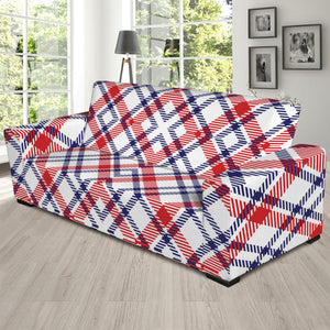 American Plaid Pattern Print Sofa Slipcover