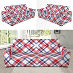 American Plaid Pattern Print Sofa Slipcover