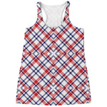 American Plaid Pattern Print Women's Racerback Tank Top