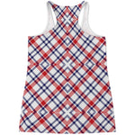 American Plaid Pattern Print Women's Racerback Tank Top