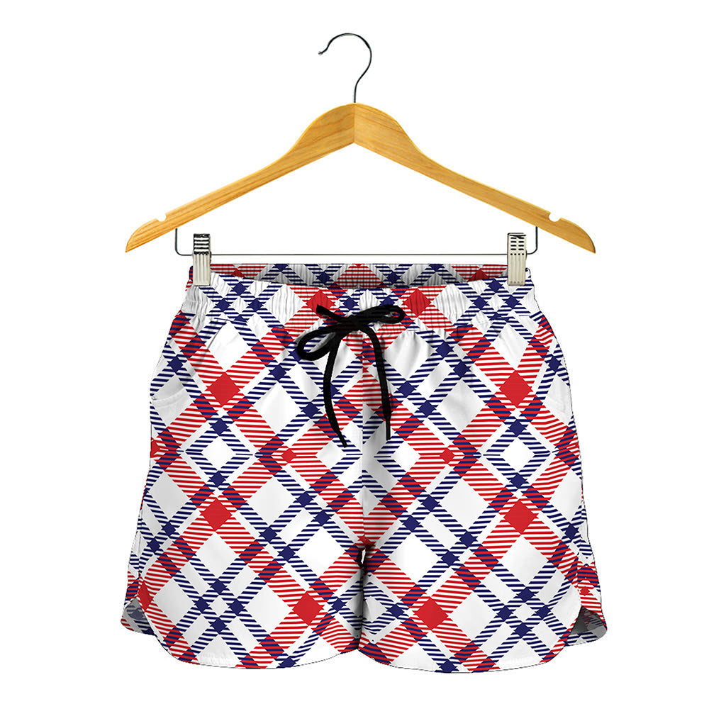 American Plaid Pattern Print Women's Shorts