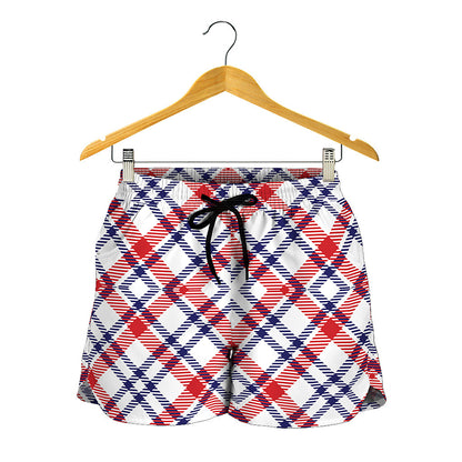 American Plaid Pattern Print Women's Shorts
