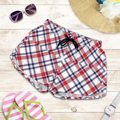 American Plaid Pattern Print Women's Shorts