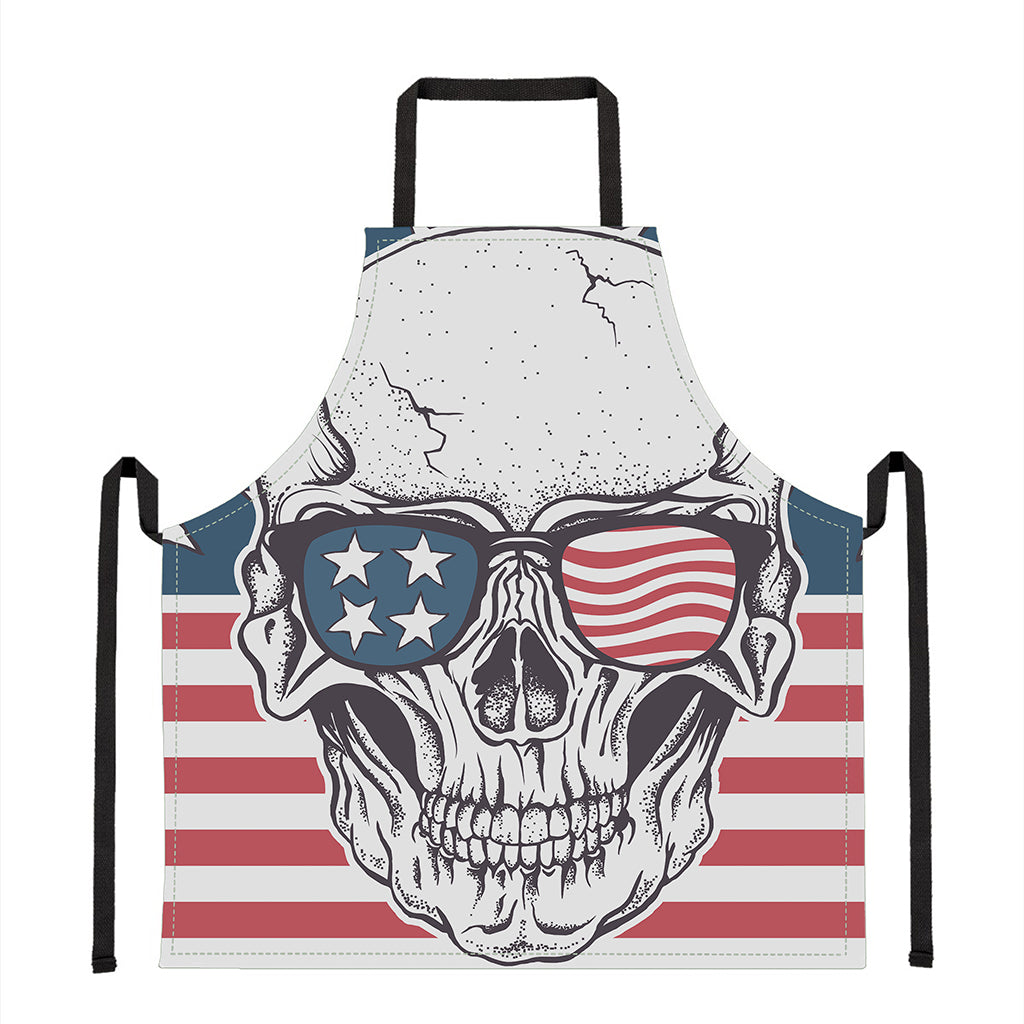 American Skull With Sunglasses Print Apron