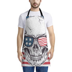 American Skull With Sunglasses Print Apron