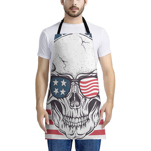 American Skull With Sunglasses Print Apron