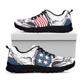 American Skull With Sunglasses Print Black Running Shoes