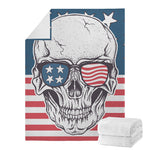 American Skull With Sunglasses Print Blanket