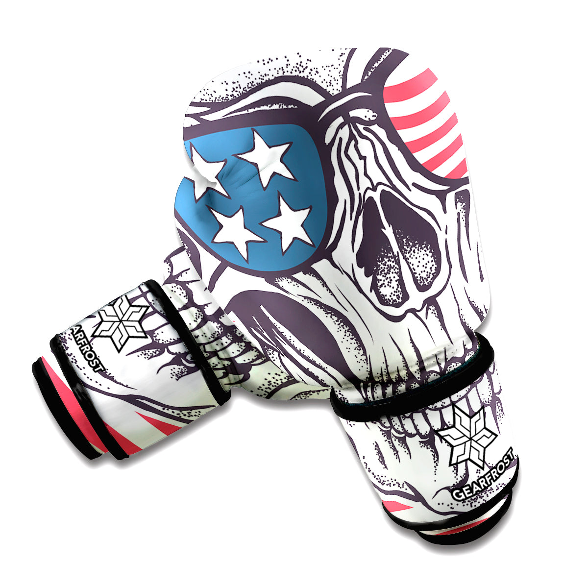 American Skull With Sunglasses Print Boxing Gloves