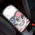 American Skull With Sunglasses Print Car Center Console Cover