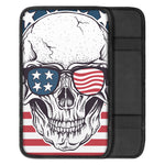 American Skull With Sunglasses Print Car Center Console Cover
