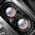 American Skull With Sunglasses Print Car Coasters