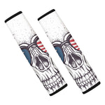 American Skull With Sunglasses Print Car Seat Belt Covers
