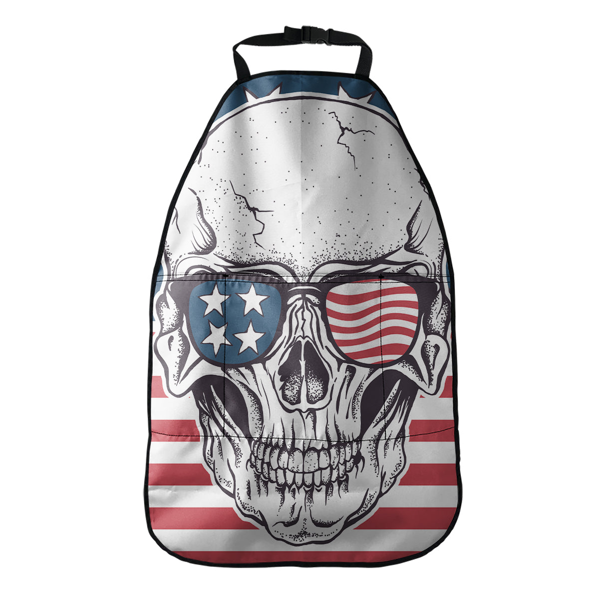 American Skull With Sunglasses Print Car Seat Organizers