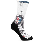 American Skull With Sunglasses Print Crew Socks