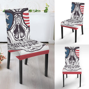 American Skull With Sunglasses Print Dining Chair Slipcover