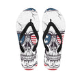 American Skull With Sunglasses Print Flip Flops