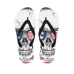 American Skull With Sunglasses Print Flip Flops