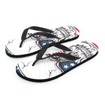 American Skull With Sunglasses Print Flip Flops