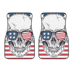American Skull With Sunglasses Print Front Car Floor Mats