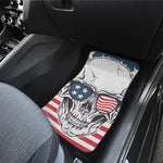 American Skull With Sunglasses Print Front Car Floor Mats