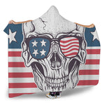 American Skull With Sunglasses Print Hooded Blanket